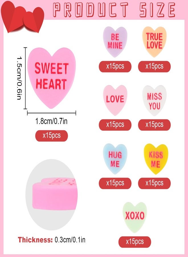 Qumenan 120 Pcs Valentine Conversation Heart Resin Pastel Candy Heart Ornaments for Table Decorations Vase Filler Valentines Wedding Home Table Party Decor（Macaron） - Image 2